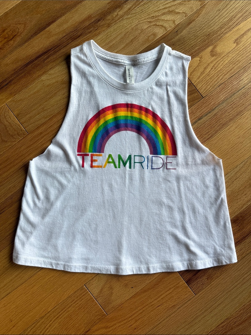 White Tank with Rainbow TEAMRIDE Graphic